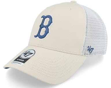 47 Brand - MLB Beige trucker Cap - Boston Red Sox Ballpark Mesh Mvp Bone/White Trucker @ Hatstore