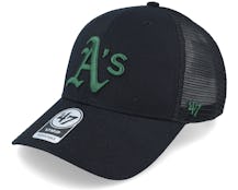 Oakland Athletics Ballpark Mesh Mvp Black/Green Trucker - 47 Brand
