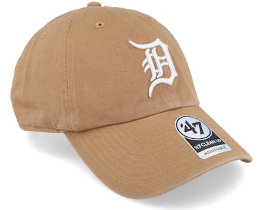 47 Brand - MLB Brown Unconstructed Cap - Detroit Tigers Clean Up Camel Dad Cap @ Hatstore