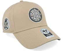 Boston Bruins Sure Shot Mvp Khaki Adjustable - 47 Brand