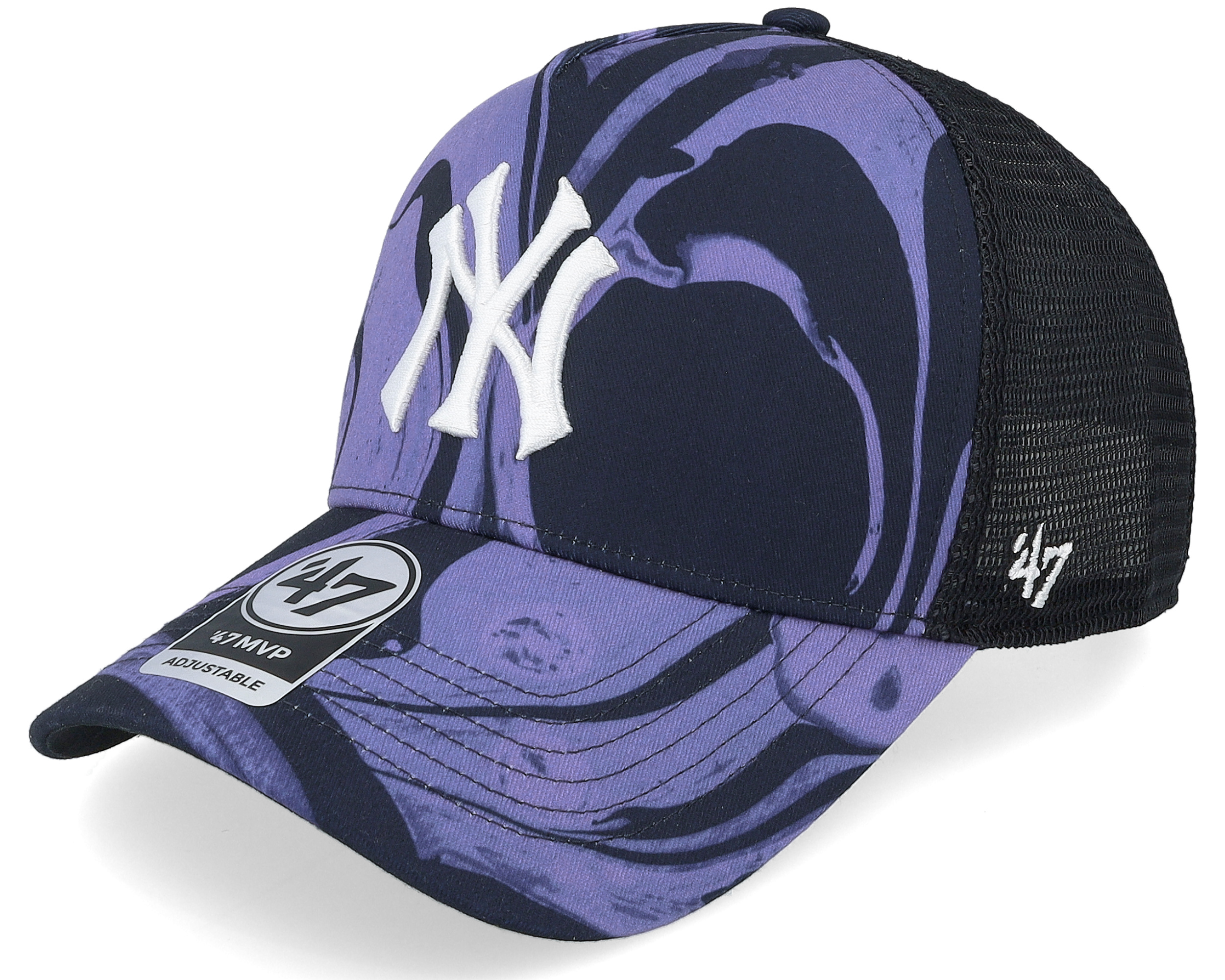 New York Yankees Enamel Twist Mesh Mvp Dt Purple Trucker
