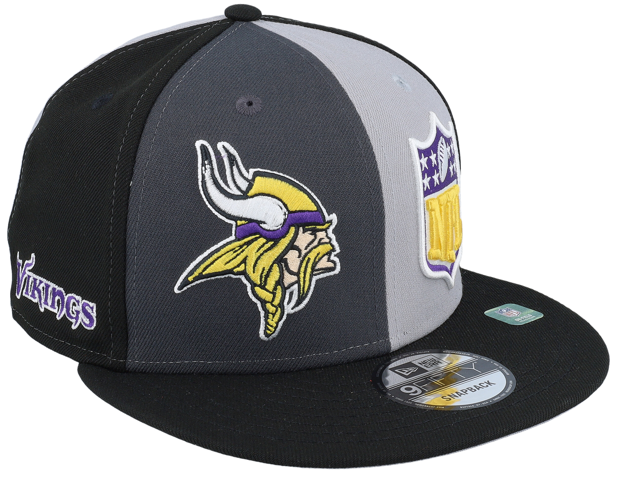 Minnesota Vikings 9FIFTYNFL Sideline 23 Gray Charcoal Black Snapback New Era cap Hatstore.ie