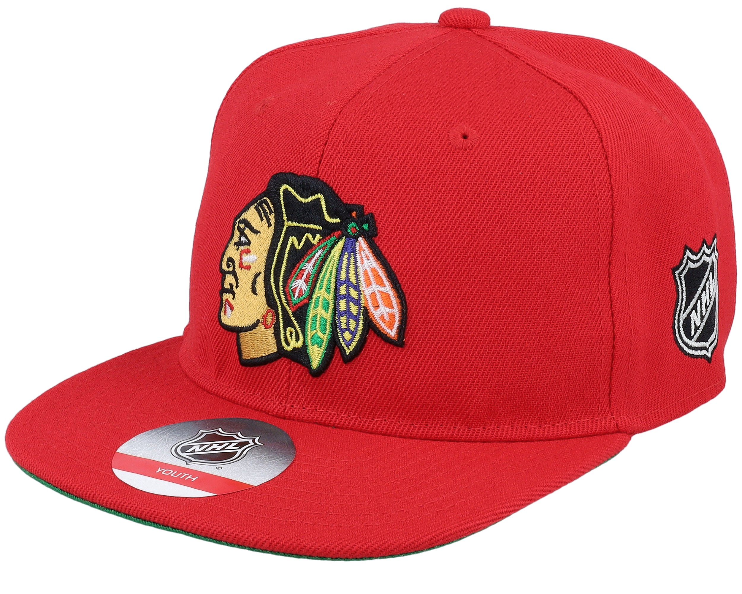 Kids Chicago Blackhawks Logo Flatbrim Red Snapback - Outerstuff cap ...