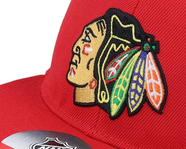 Lids Chicago Blackhawks Youth Logo Cuffed Knit Hat - Cream/Red