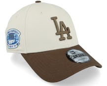 Los Angeles Dodgers Contrast World Series Patch 9FORTY Stone/Brown Adjustable - New Era