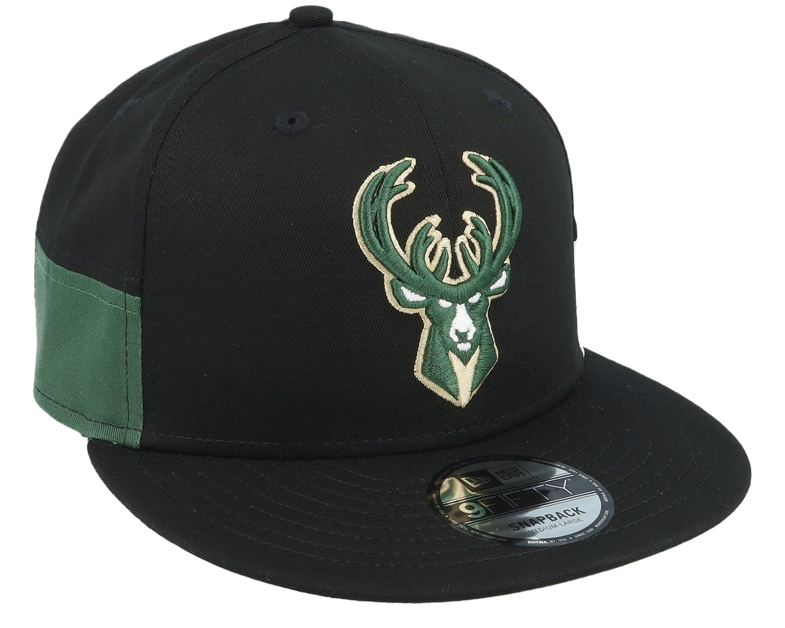 Nba Bucks Cap Milwaukee Bucks Multi Patch 9FIFTY Black/Green