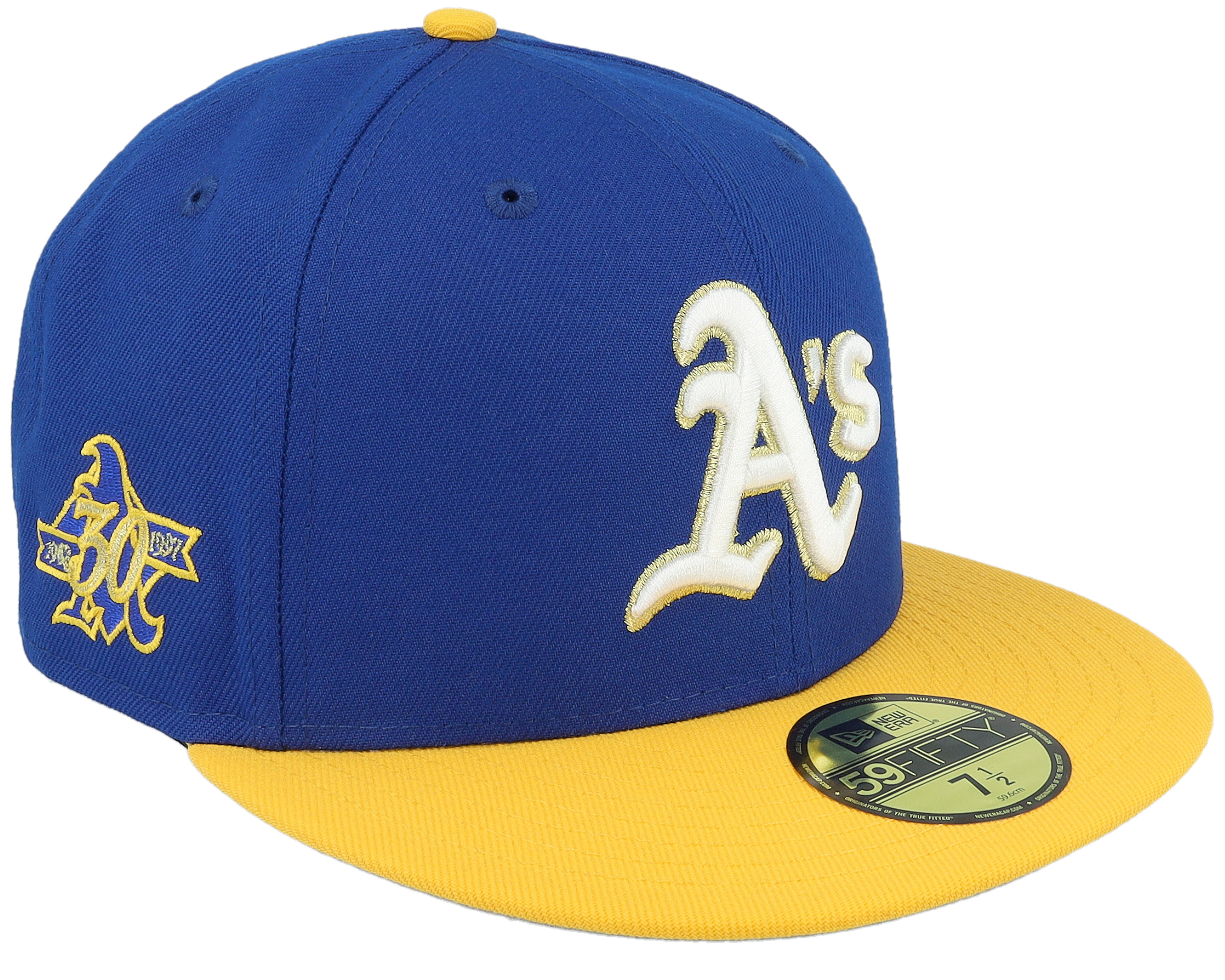 Oakland Athletics Tranquility 59FIFTY 30th Light Royal/Gold Fitted