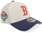 Hatstore Exclusive x Boston Red Sox Exclusive Mix GCP 9FORTY Stone Grey/Navy Uv A-frame Trucker