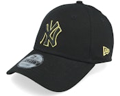 New York Yankees Team Outline 9FORTY Black Adjustable