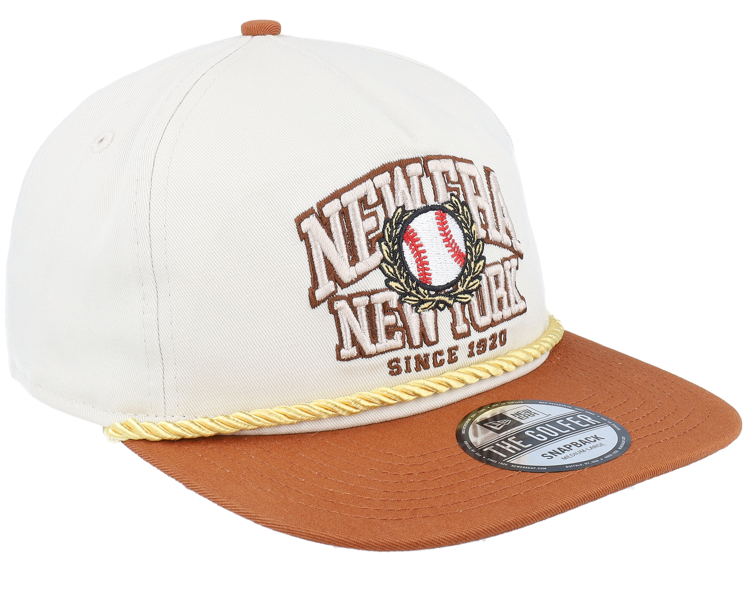 New World Golfer Off White/Burnt Snapback - New Era