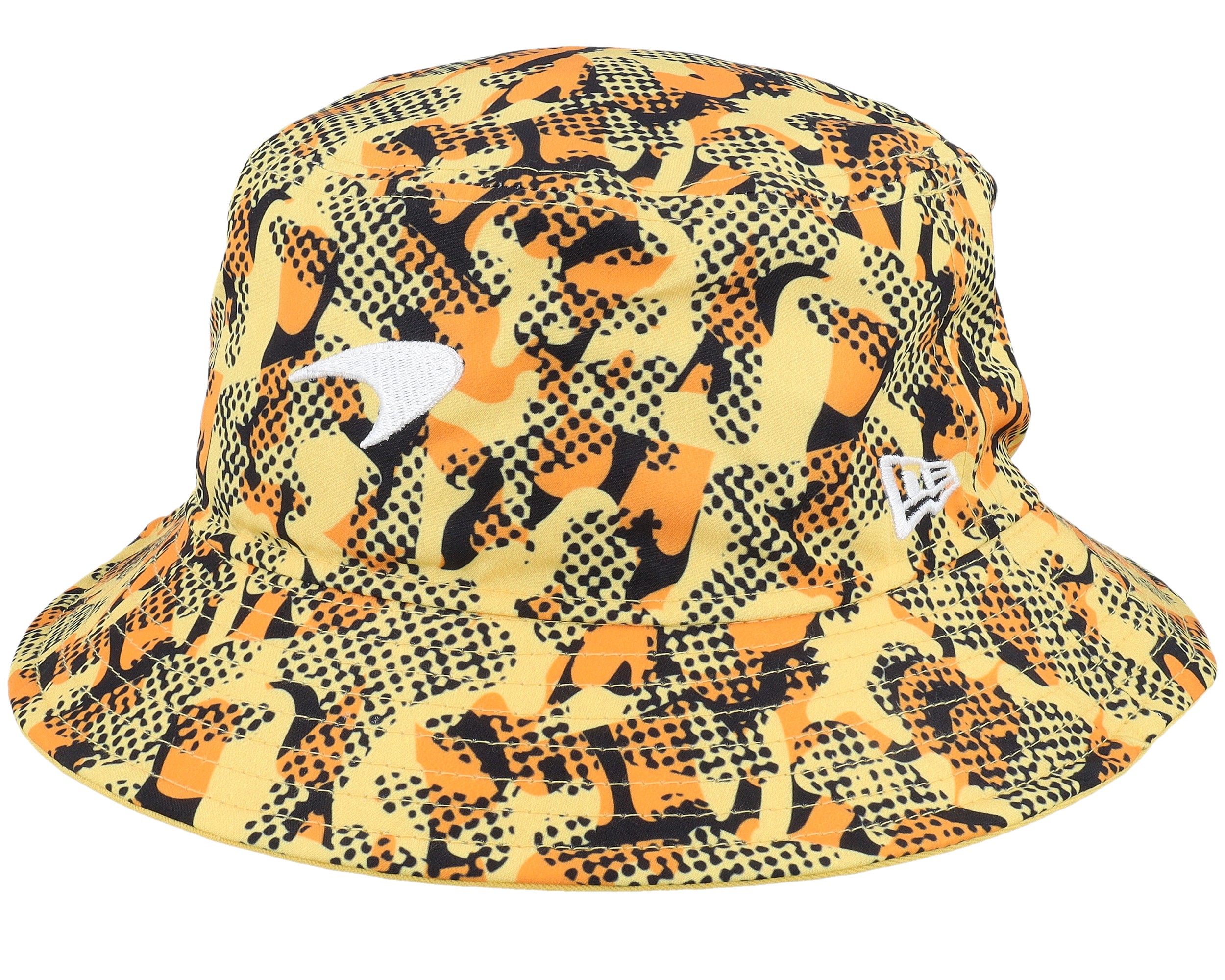 McLaren F1 24 Camo Yellow/Orange Bucket - New Era hatt - Hatstore.se