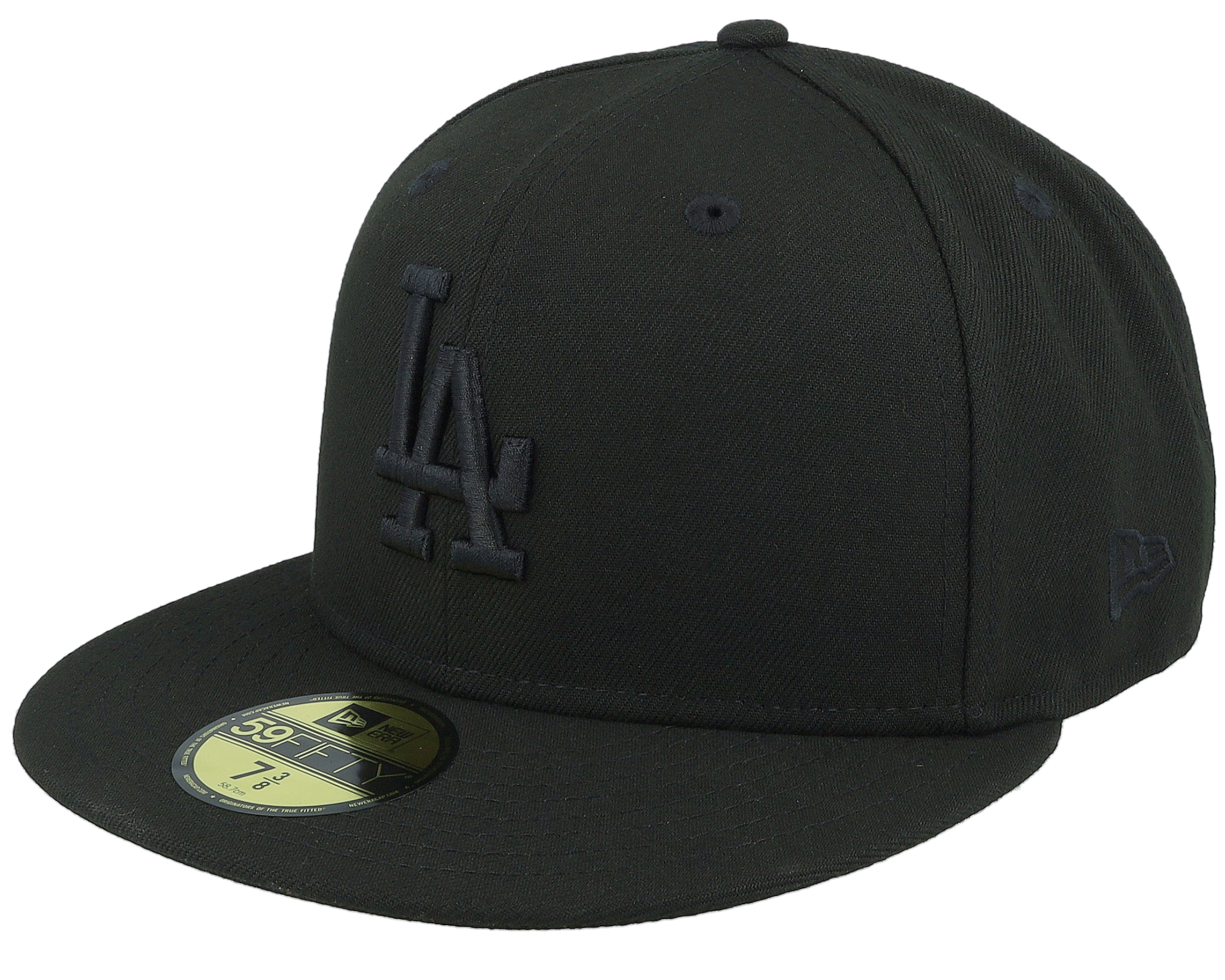 Los Angeles Dodgers League Essential 59FIFTY Black on Black Fitted ...