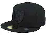 Las Vegas Raiders Black on Black NFL Essential 59FIFTY Black Fitted