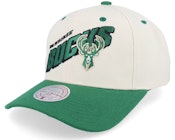 Milwaukee Bucks Retro Type Pro Off White/Green Adjustable