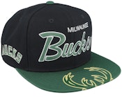 Milwaukee Bucks Big Mouth Black/Dark Green Snapback