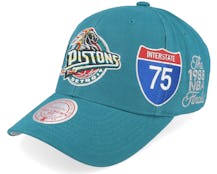 Detroit Pistons Highway Pro Crown Teal Adjustable - Mitchell & Ness