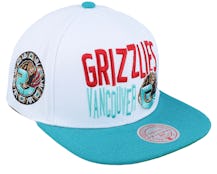 Memphis Grizzlies Toss Up White/Teal Snapback - Mitchell & Ness