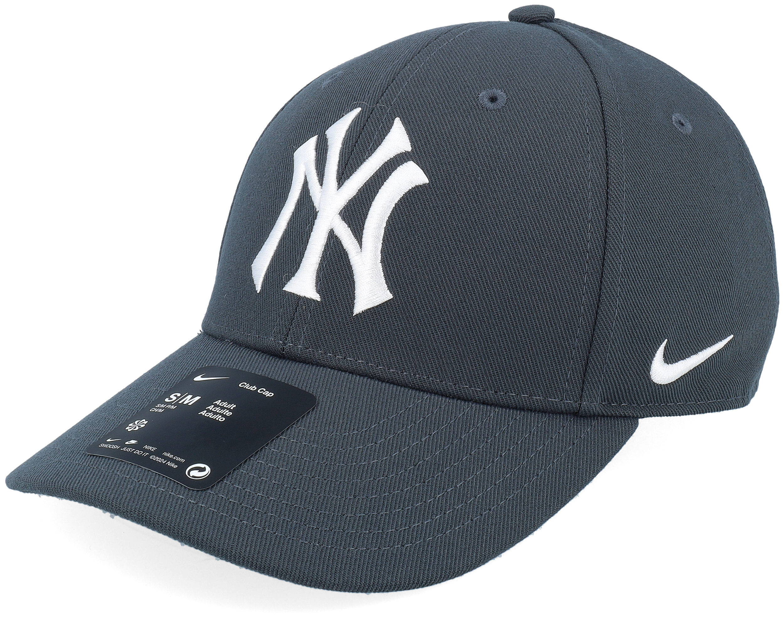 New York Yankees Dri-fit Club Structured Charcoal/White Adjustable