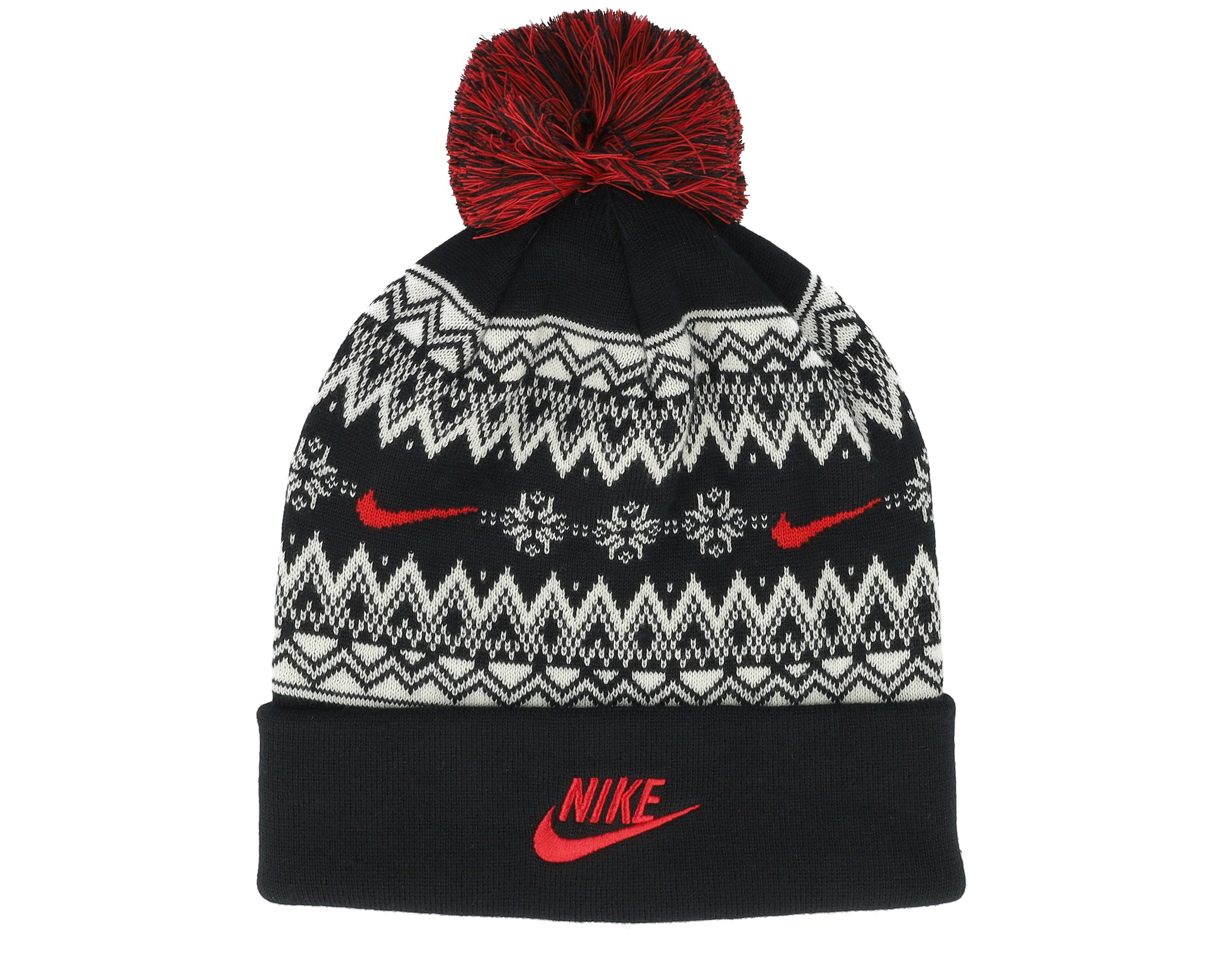 red and black nike beanie
