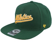 Oakland Athletics No Shot Script Under Captain Dark Green/Yellow Snapback