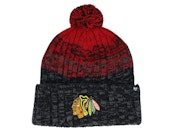 Chicago Blackhawks Cascade 47 Cuff Beanie Black/Red Pom