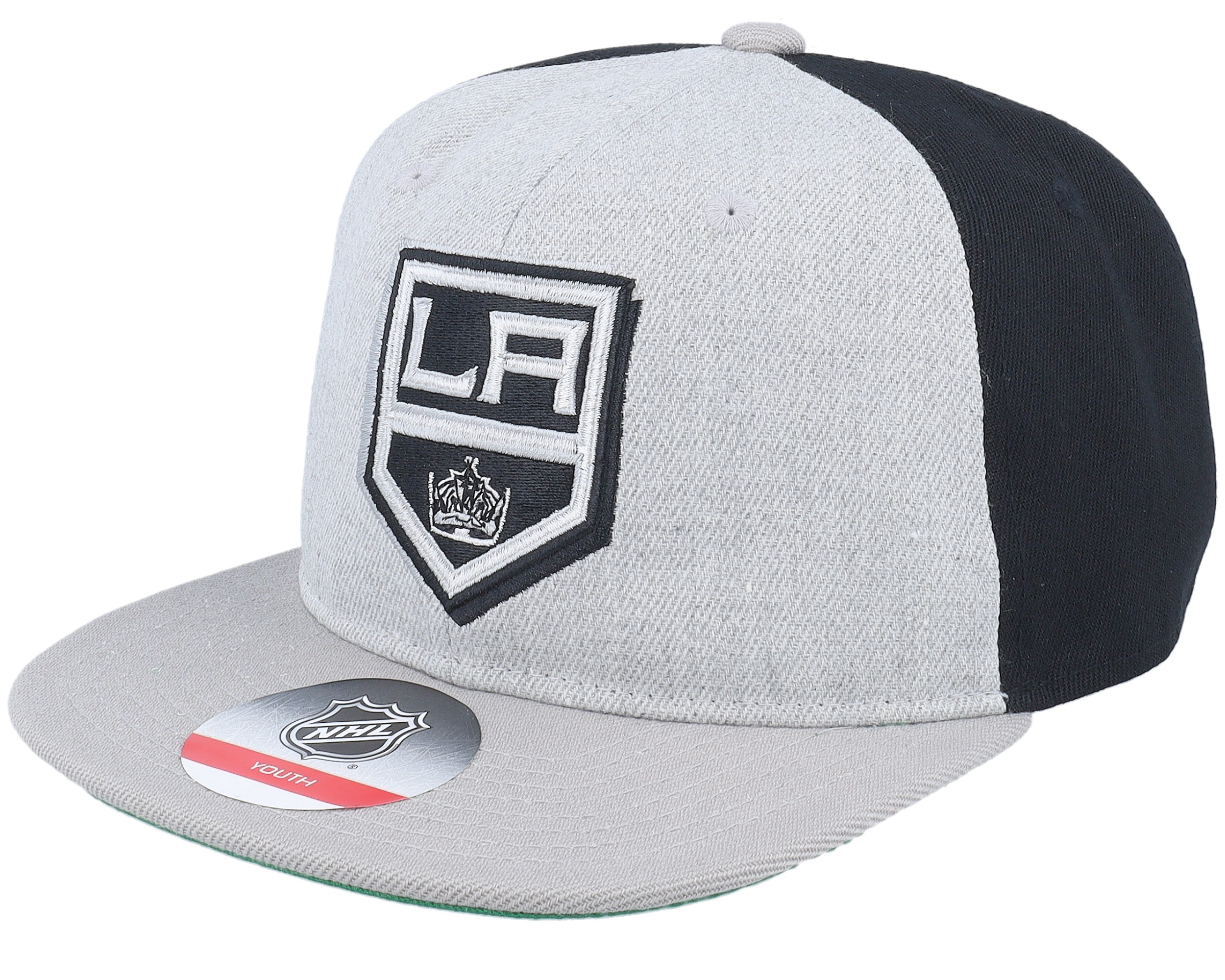 Kids Los Angeles Kings NHL Deadstock Heather Grey Black Snapback Outerstuff cap Hatstore .hk