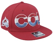 Colorado Avalanche Authentic Pro Rink Flat Brim Garnet Snapback