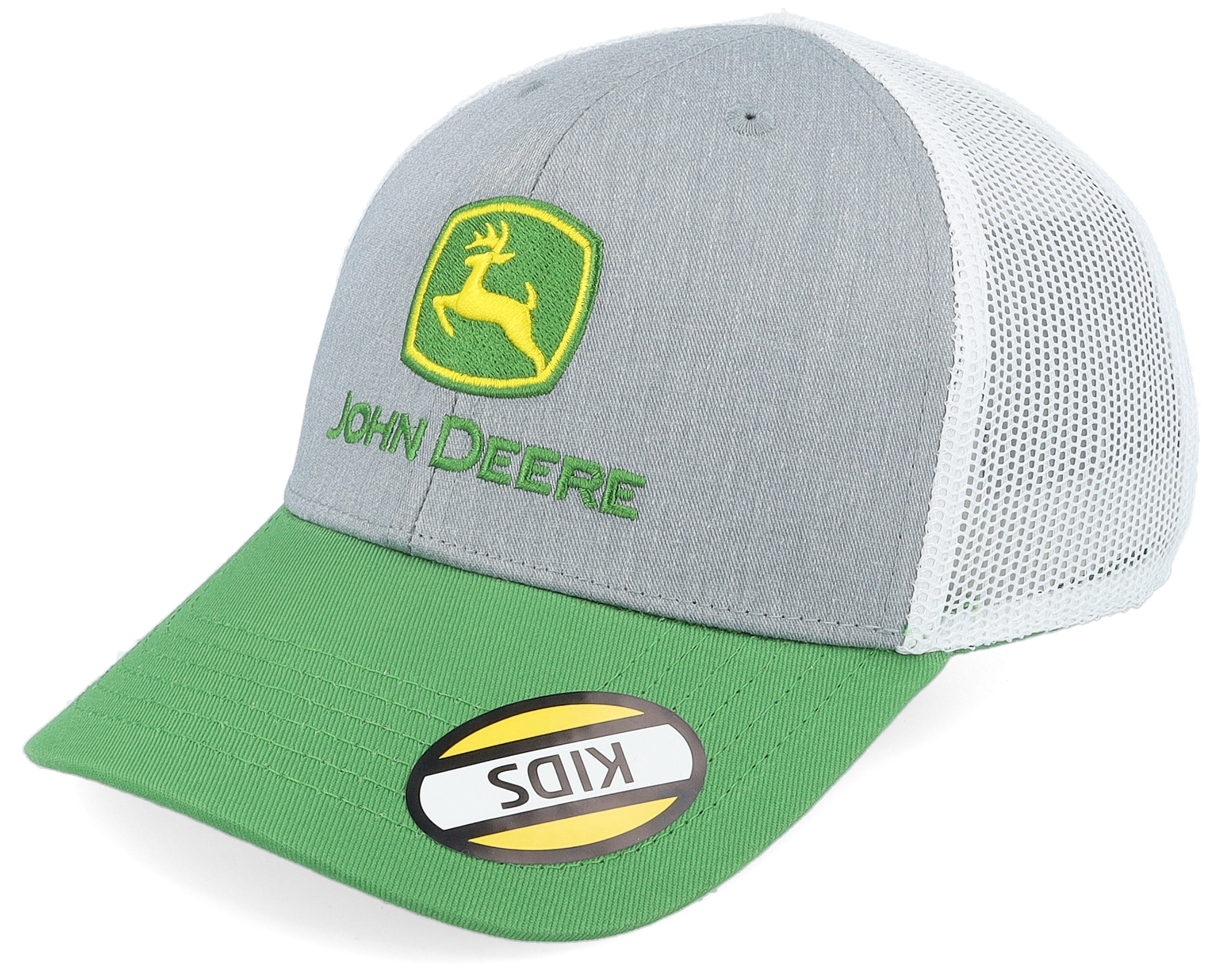 Kids Current Embroidery White/Grey/Green Trucker - John Deere keps ...