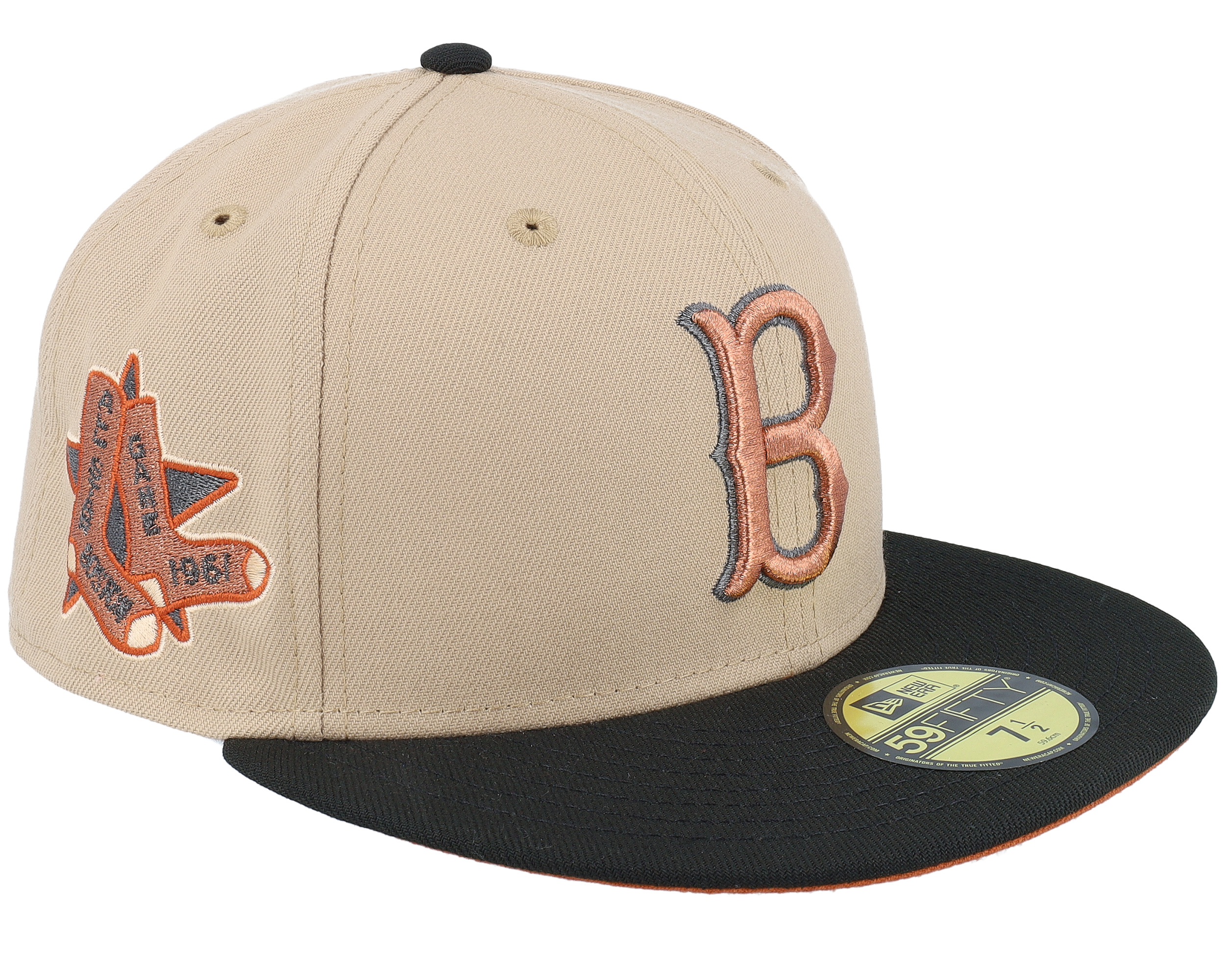 Boston Red Sox Cappuccino Crown 59FIFTY 60 Anniversary Camel/Black