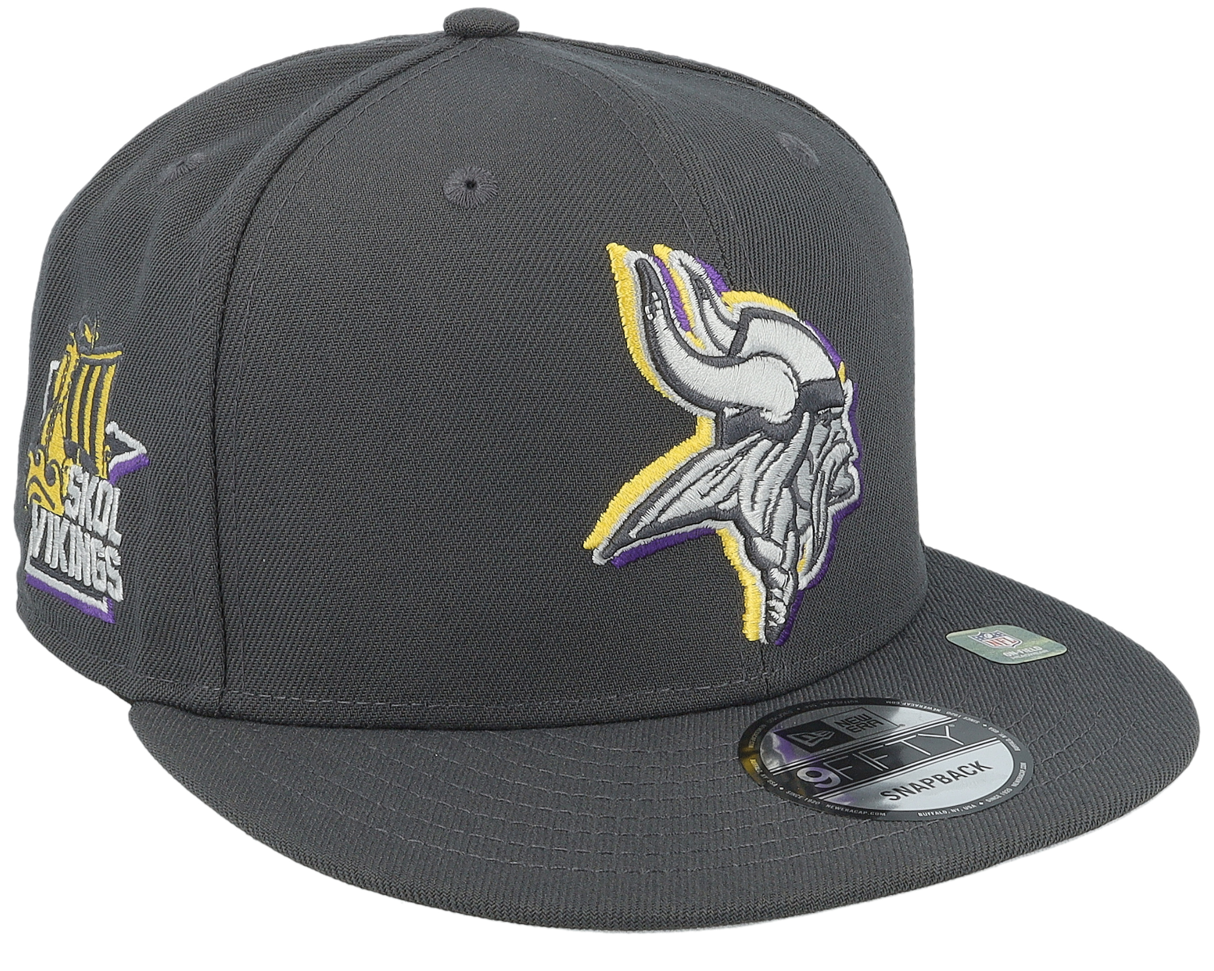 Minnesota Vikings NFL24 Draft 9FIFTY Grey/Yellow/Purple Snapback - Main Image