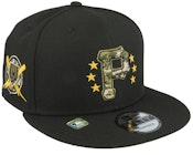 Pittsburgh Pirates MLB24 Armed Forces Day 9FIFTY Black Snapback