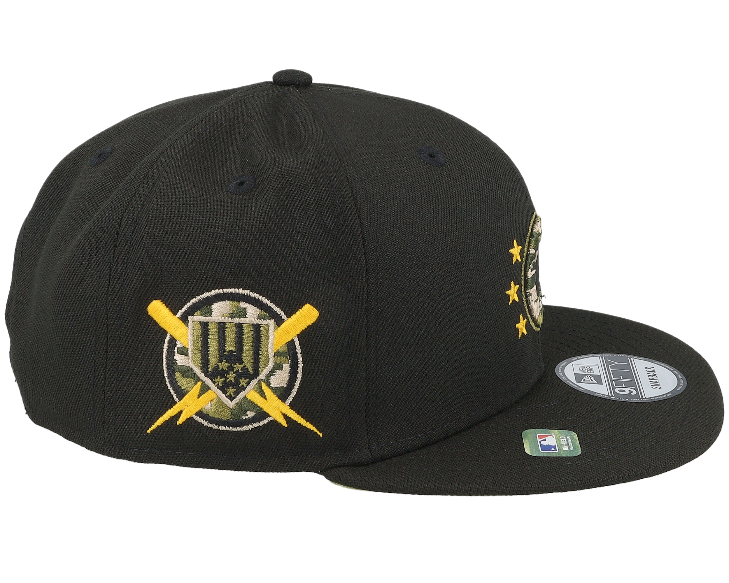 【New Era】MLB24 Armed Forces Day 9FIFTY Black Snapback Men's Miami Marlins New Era Black 2024 Armed Forces Day