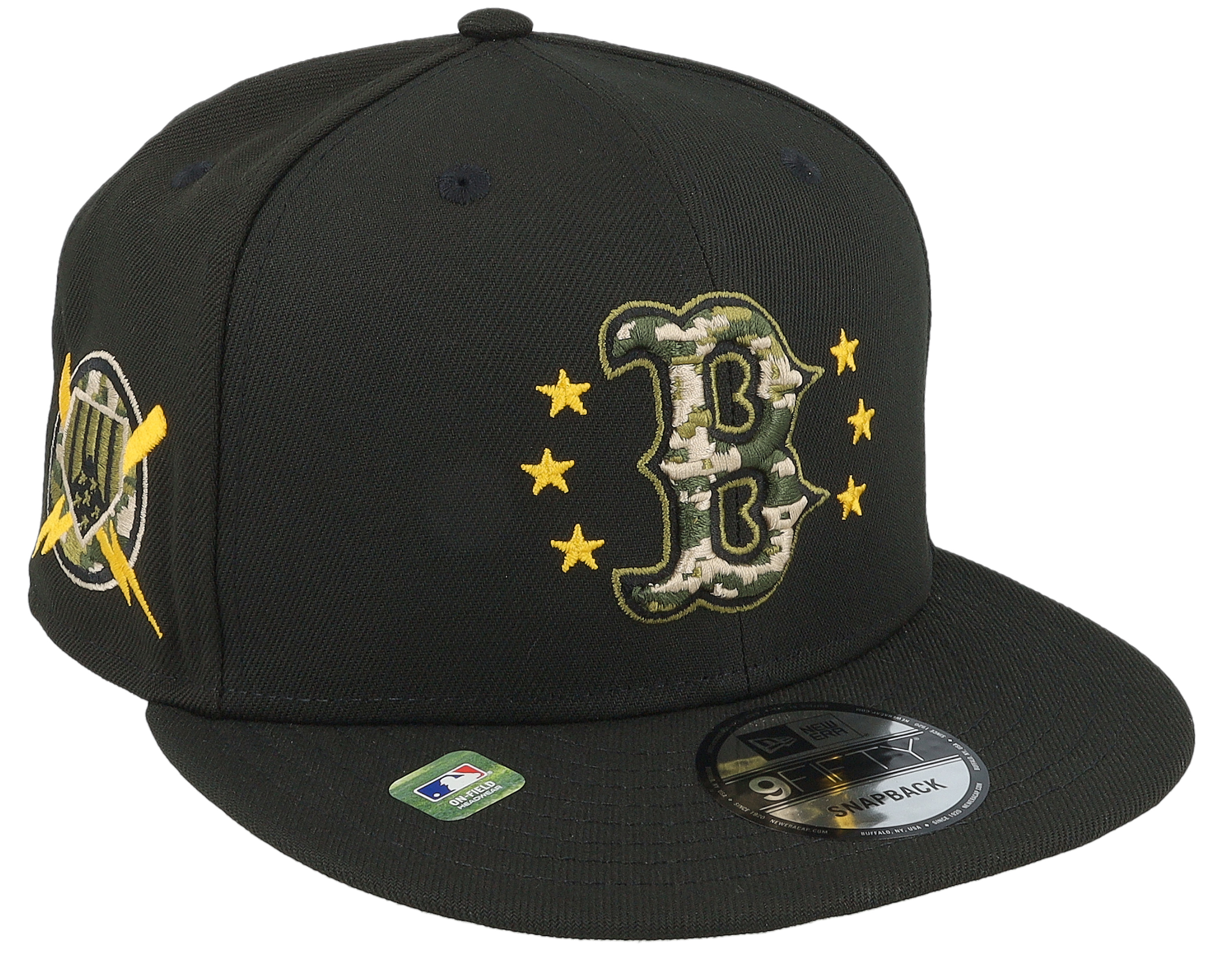 Boston Red Sox MLB24 Armed Forces Day 9FIFTY Black Snapback