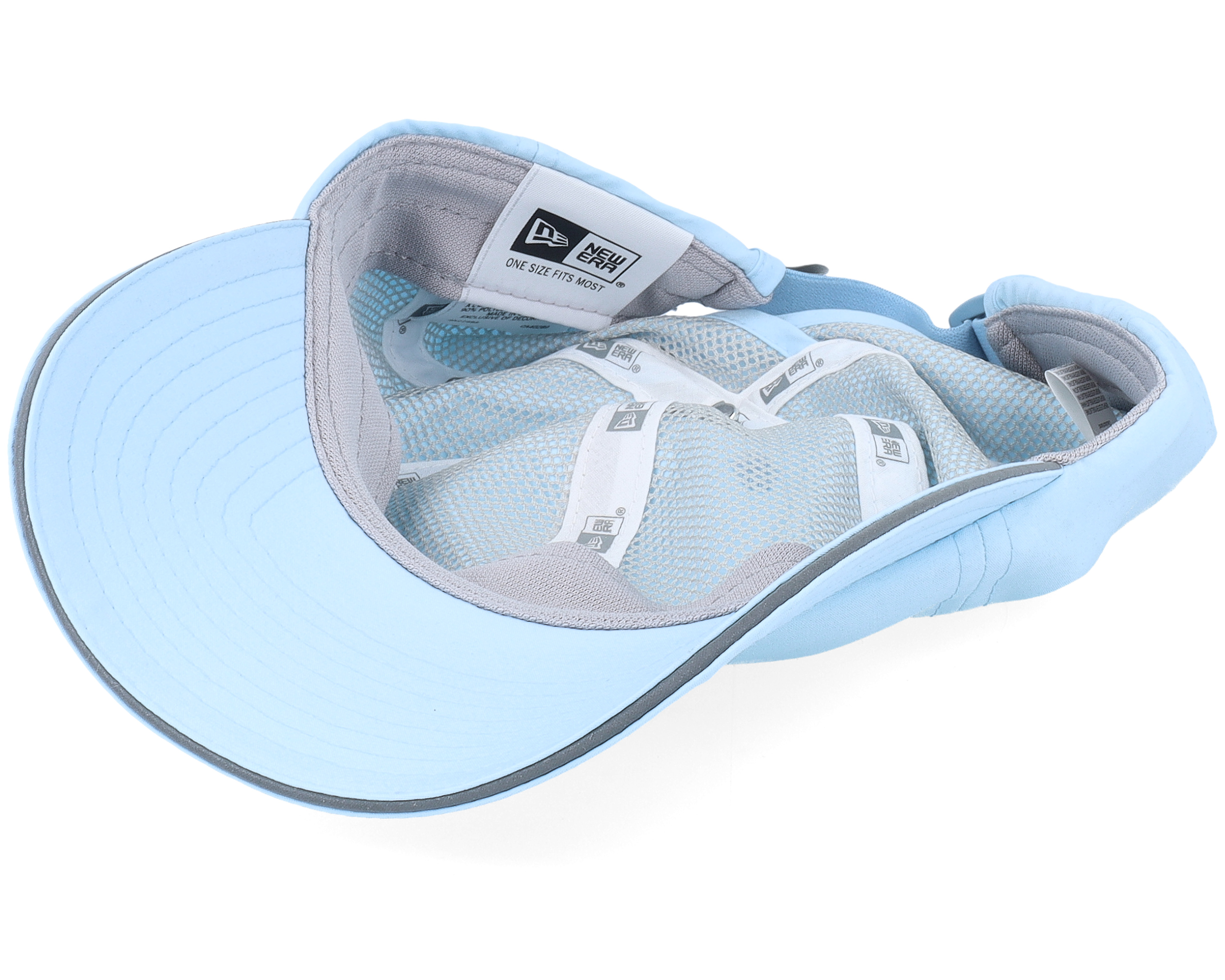 Womens Open Ponytail Back Soft Blue Dad Cap - Main Image