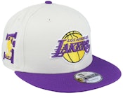 Los Angeles Lakers NBA Logo 9FIFTY Ivory/Purple Snapback