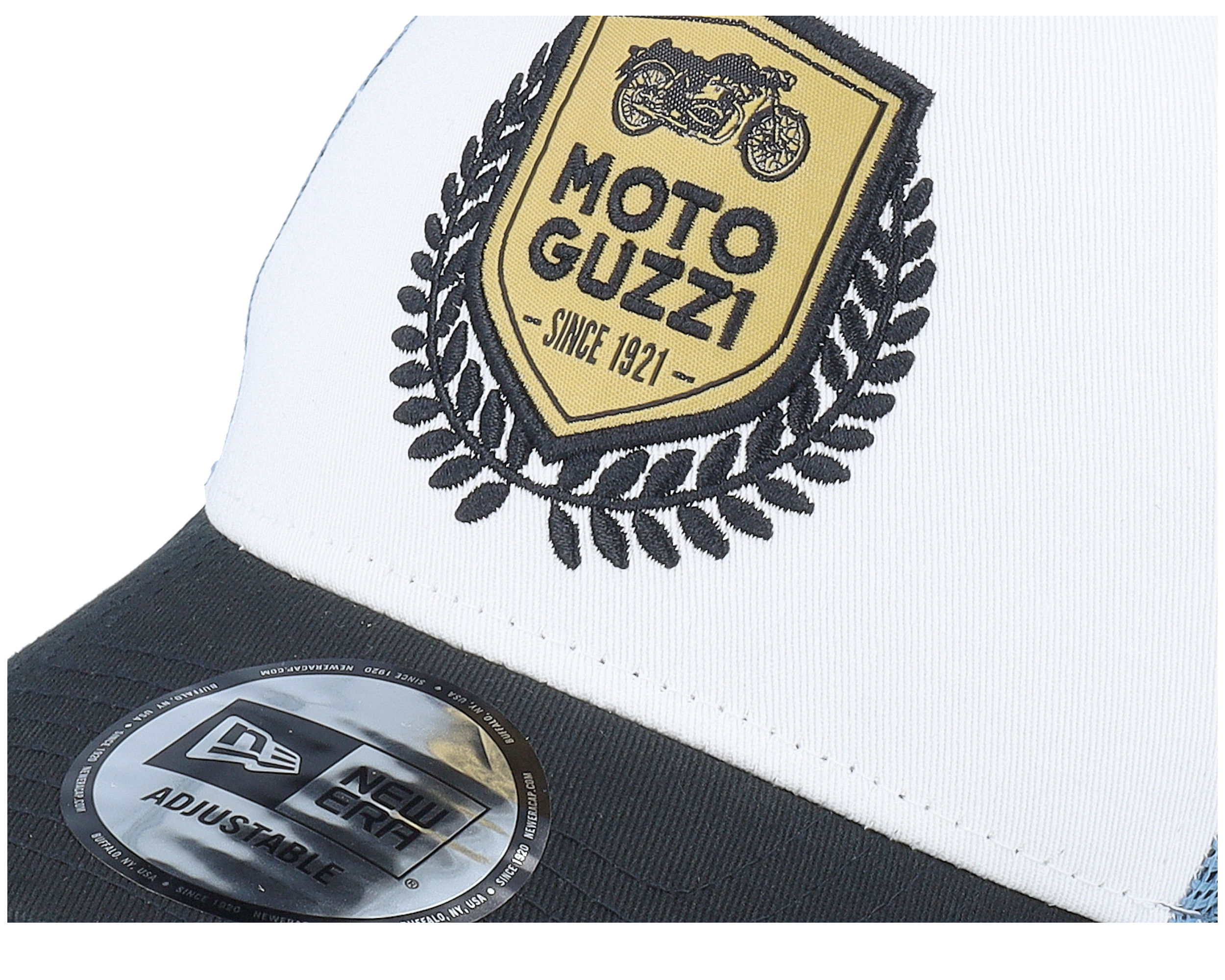 Moto Guzzi Moto Guzzi White/Copen Blue/Black A-Frame Trucker