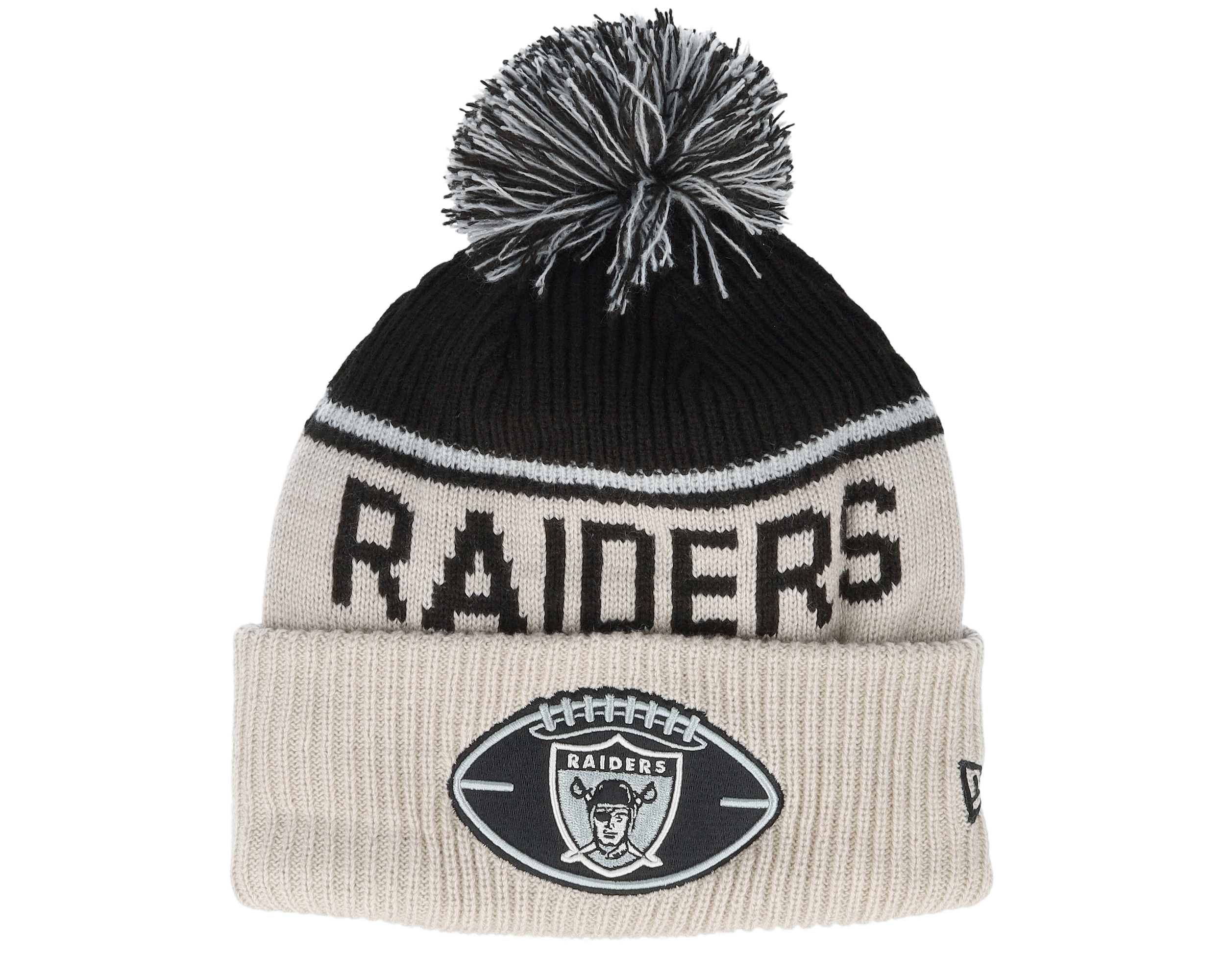 Las Vegas Raiders NFL24 Sideline His Sportknit Stone/Black Pom