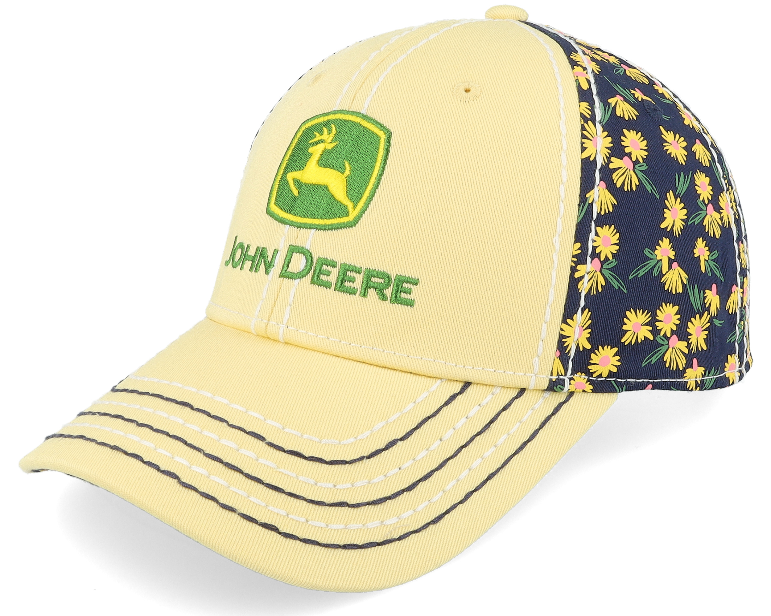 ハット studio FW22 CONNIE HAT (631280 P814 YELLOW) Logo Cap Ponytail Black/Yellow Adjustable - John Deere