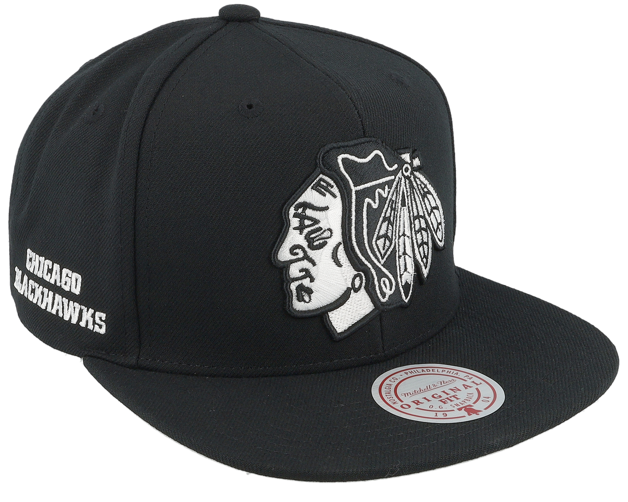 Chicago Blackhawks Evergreen Black White Snapback Mitchell Ness Cap Hatstoreaustralia