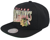 Chicago Blackhawks Line Work Black Snapback