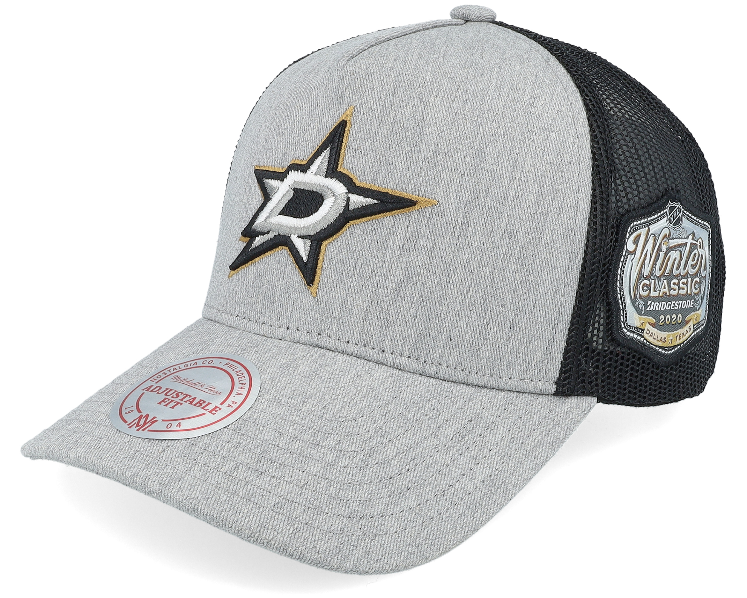 Hatstore Exclusive x Dallas Stars Vintage Grey Heather Trucker Mitchell Ness Cap Hatstore