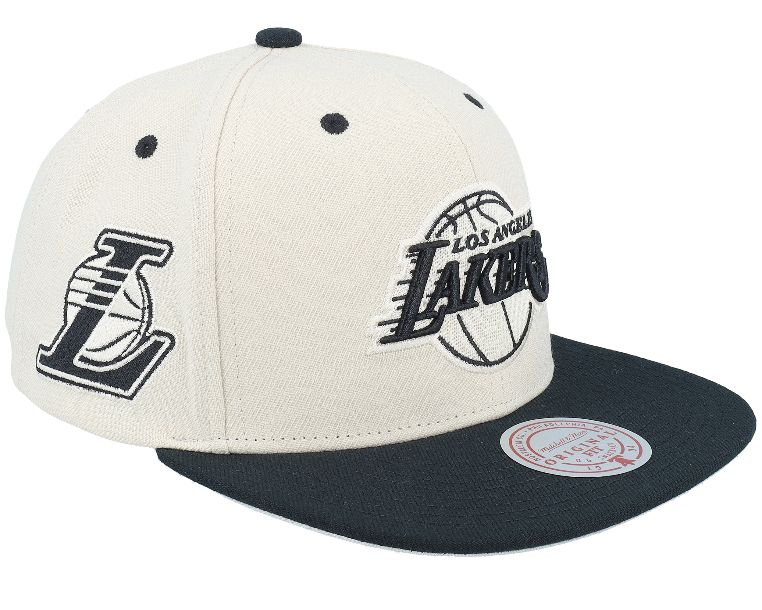 Los Angeles Lakers Evergreen Cream Black Hwc Off White/Black Snapback