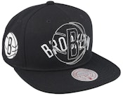 Brooklyn Nets Double Up Black Snapback