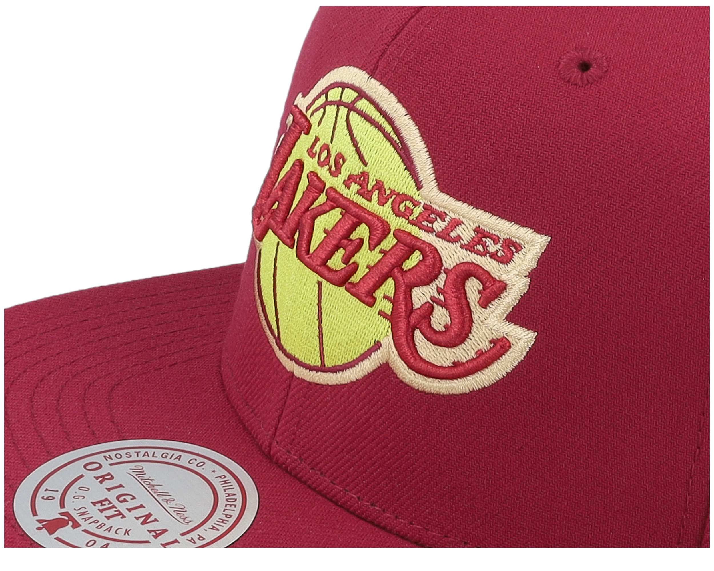 Los Angeles Lakers Merlot Shine Maroon Snapback - Mitchell