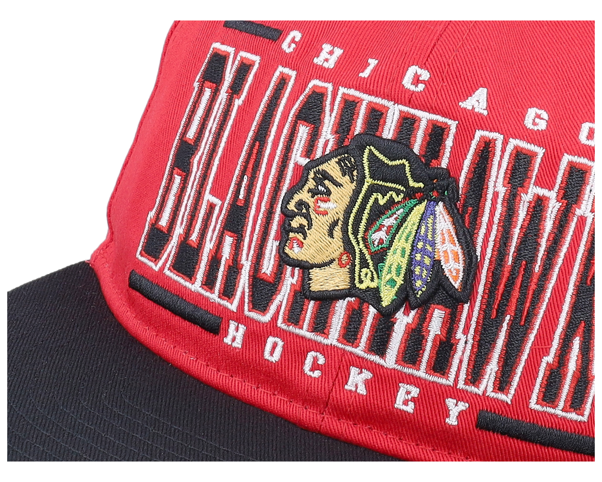 Kids Chicago Blackhawks Logo Flatbrim Cap Red/Black Snapback