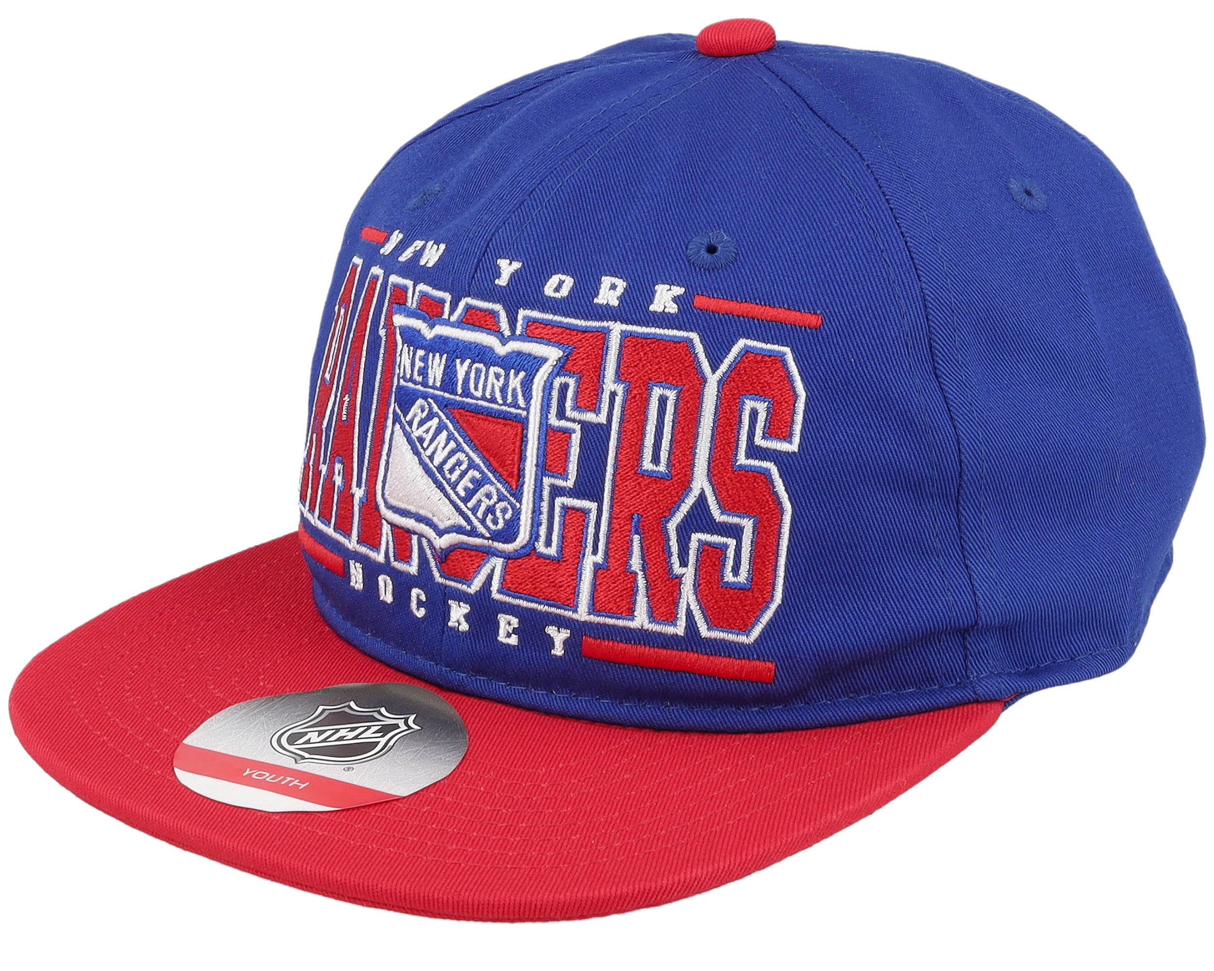 Kids New York Rangers Logo Flatbrim Rush Blue/Red Snapback