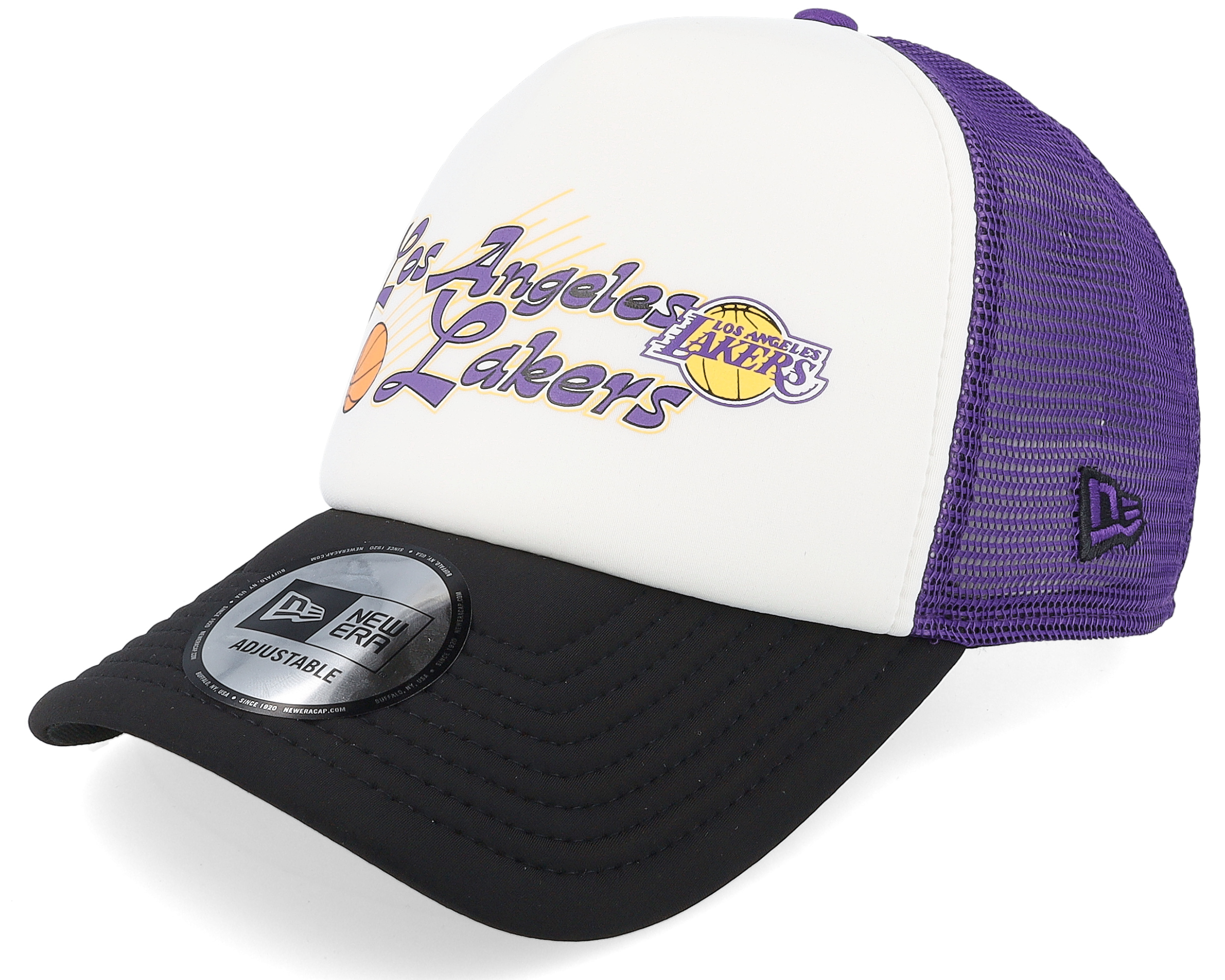 Los Angeles Lakers NBA Graphic White/Purple/Black A-frame Trucker