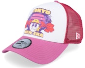 Graphic Print White/Fondant Pink Trucker
