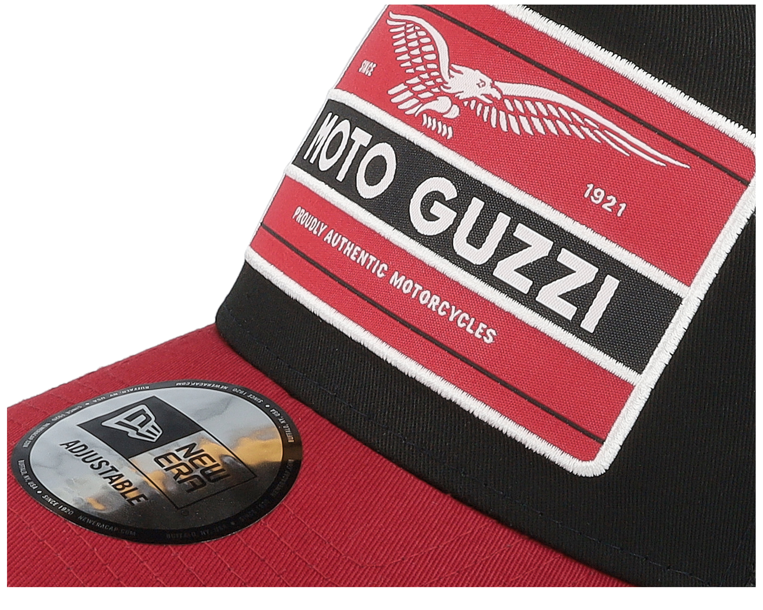 Moto Guzzi Graphic Patch Black/Scarlet A-frame Trucker