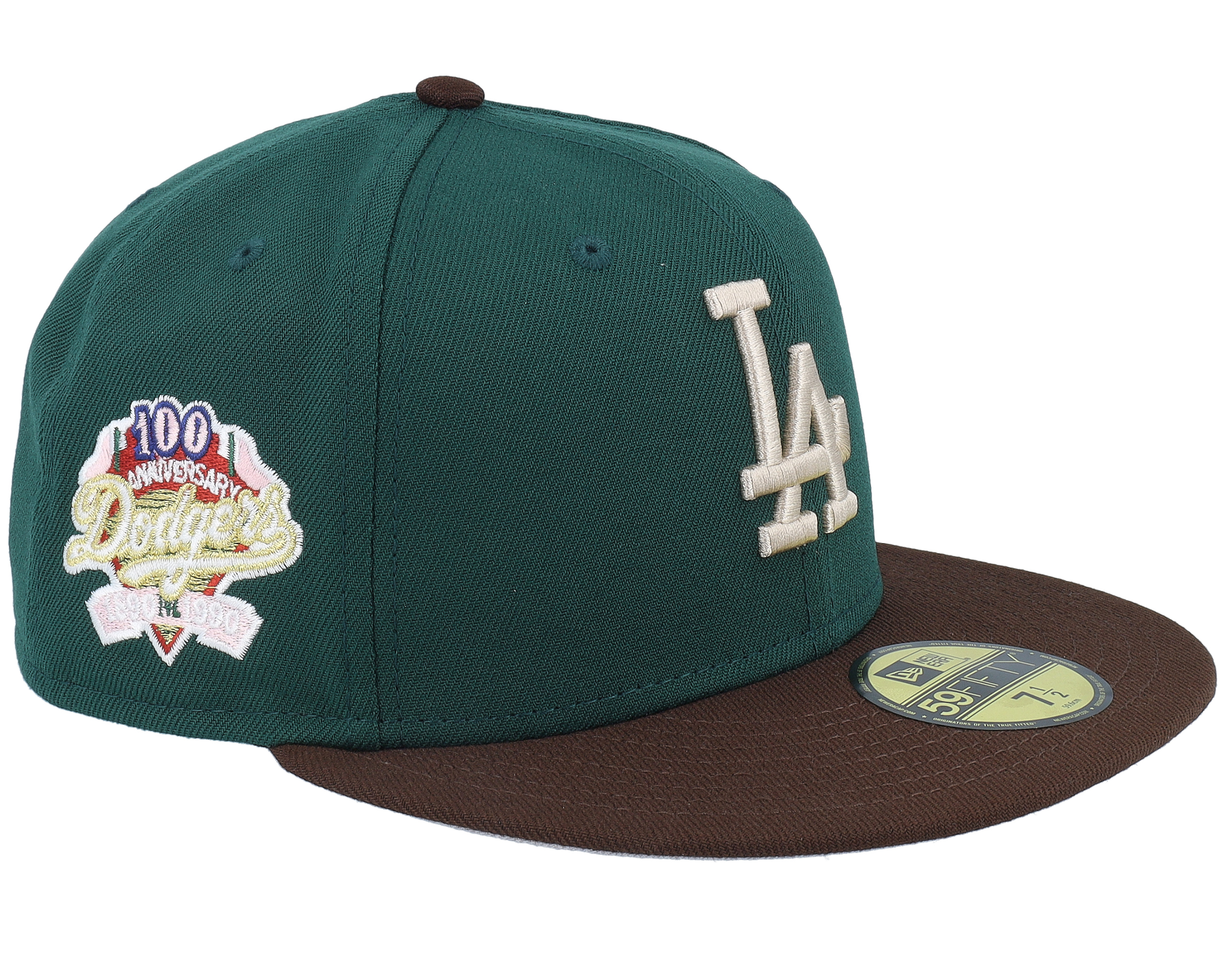 Los Angeles Dodgers Ocean Trail 59FIFTY 100 Anniversery Dark Green Walnut Fitted New Era